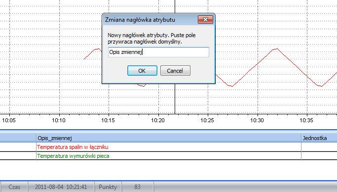 2. AsTrend - obsługa Nowy przebieg - Asix - dane surowe - dodaje przebieg surowych wartości zmiennych z aplikacji systemu Asix; Kopiuj - tworzy kopię przebiegu; Usuń przebieg - usunięcie aktualnie