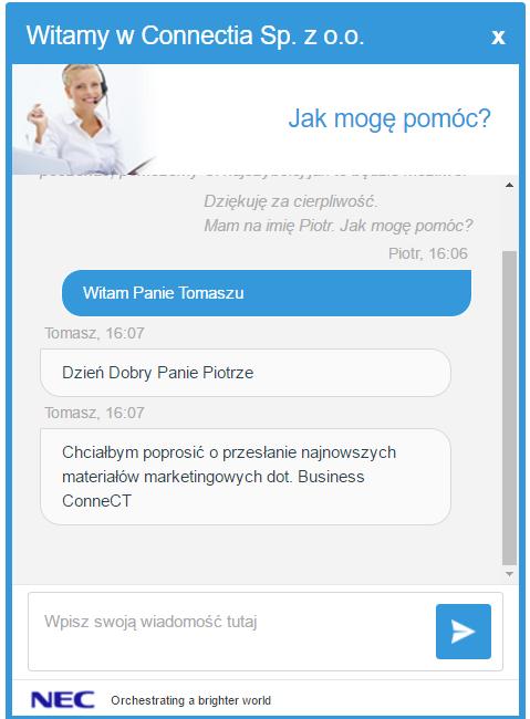 Chat jest również bardzo efektywnym kanałem komunikacji z punktu widzenia Contact Center, gdyż agenci mogą prowadzić elektroniczny dialog z kilkoma osobami w tym samym czasie.