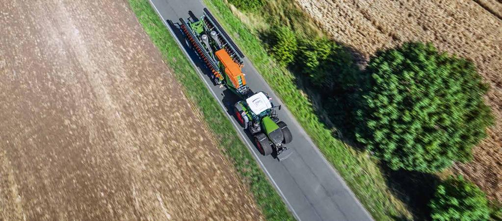 Nowy segment ciągników o mocy 380 500 KM Masa 14 t bez ładunku; dopuszczalna masa całkowita 23 t* Szerokość toru jazdy 1,5 m (60 cali)** Prędkość w ruchu drogowym do 60 km/h* Opcjonalny tylny WOM
