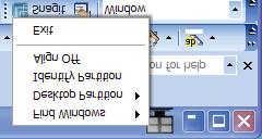 4. Optymalizacja obrazu Opcje paska tytułu Dostęp do funkcji Desktop Partition (Partycja pulpitu) można uzyskać z paska tytułu aktywnego okna.