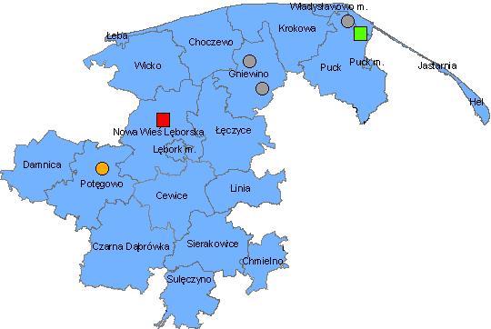 Region Północny poziomy recyklingu frakcji materiałowych (S) i poziomy ograniczenia składowania odpadów biodegradowalnych (B) w 2015 r.