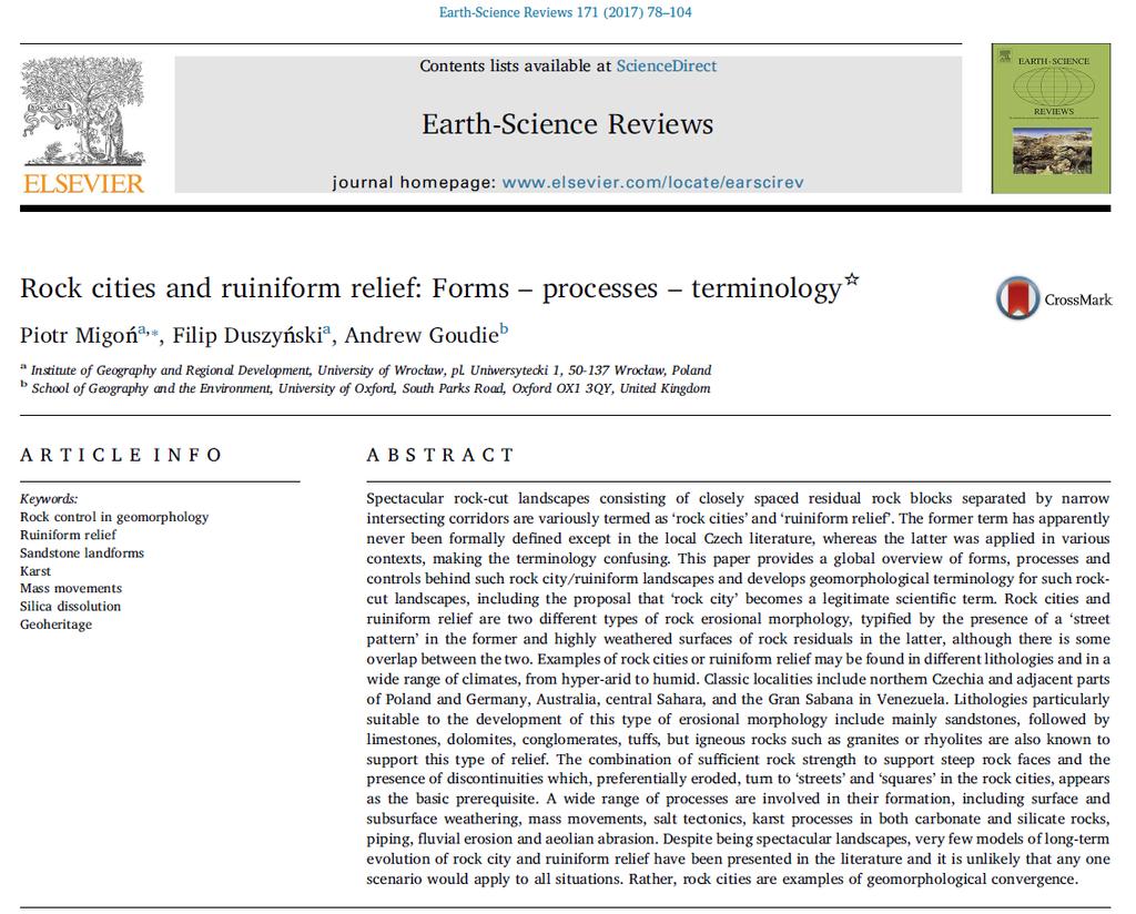 21720. W czasopiśmie Earth-Science Reviews (vol. 171, s.