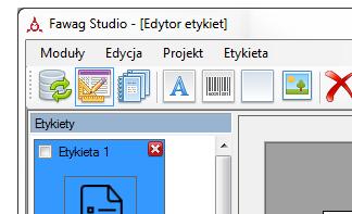 Aplikacja W skład aplikacji wchodzą 3 moduły: 1. Edytor bazy danych 2. Edytor etykiet 3. Moduł raportów Między modułami przełączamy się trzema pierwszymi przyciskami na pasku narzędzi: Uwaga.