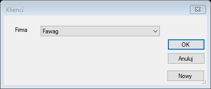 Anuluj: wciśnięcie tego przycisku powoduje odrzucenie wprowadzonych danych do pól edycyjnych i natychmiastowe zamknięcie okna dialogowego Nowy: wciśnięcie tego przycisku powoduje zatwierdzenie