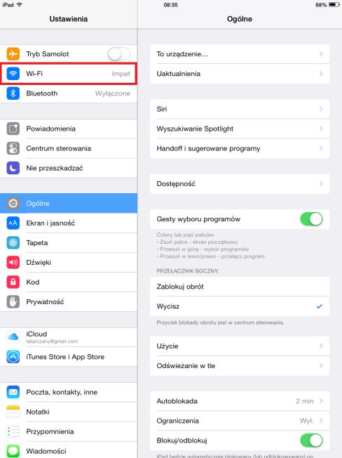 ibox hotspot, SSID: ibox_xxxxxx Ustawienia w ios Należy wybrać