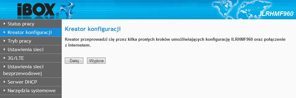 przeglądarki internetowej adres IP 192.168.100.1. Podaj nazwę użytkownika i hasło (admin/admin).