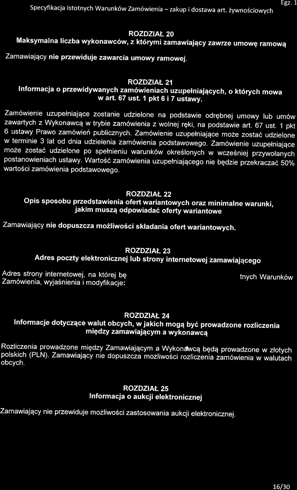 Specyfikacja lstotnych Warunk6w Zam6wienia - zakup i dostawa art. 2ywnoSciowych Egz.