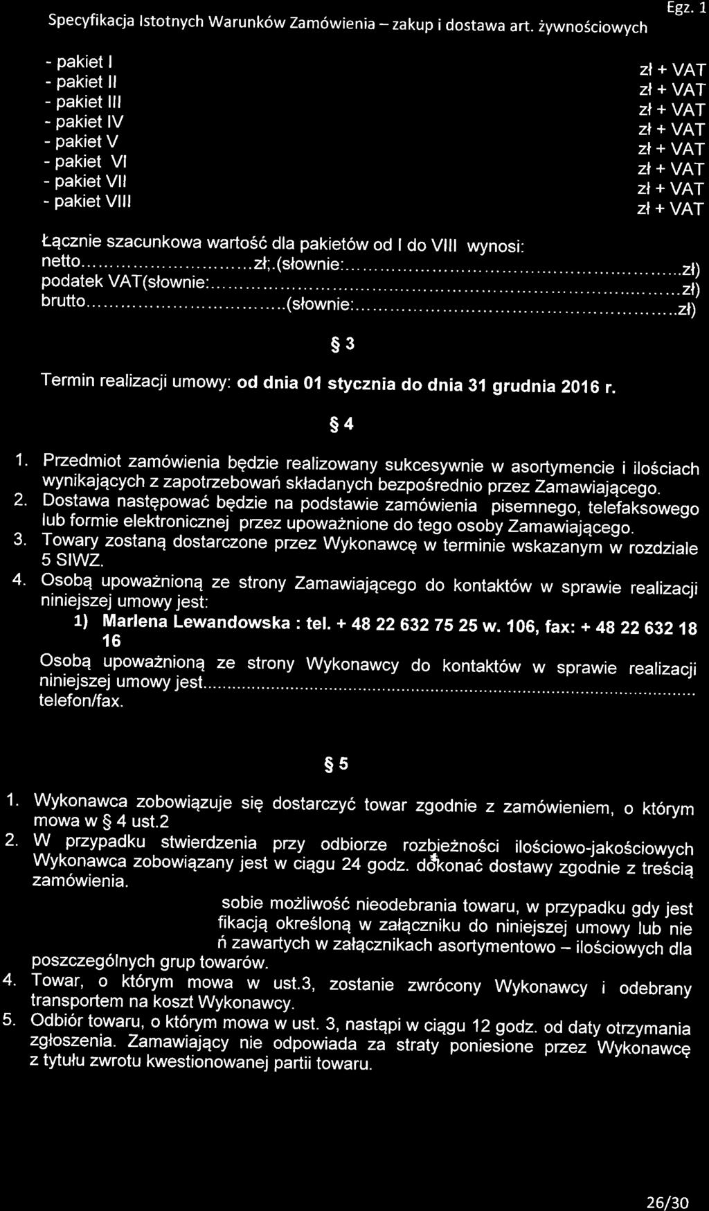 Specyfikacja lstotnych Warunk6w Zam6wienia - zakup i dostawa art. 2ywnosciowych Egz.1.
