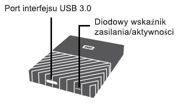 Informacje o dysku WD Format dysku Dysk zawiera fabrycznie sformatowaną partycję systemu plików HFS+J, zgodną z systemami operacyjnymi Mac OS X.