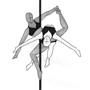 5 - Wspierany partner jest w odwróconej pozycji - Obaj partnerzy muszą mieć kontakt z rurą PSE4 Ballerina support 0.