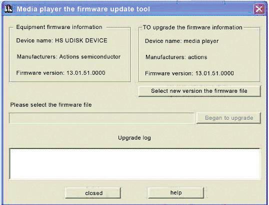 C. Plik fi rmware u pobierz z komputera klikając na select new version the fi rmware fi le (wybierz plik nowej wersji fi rmware u). Włącz aktualizację software u klikając na przycisk start. D.