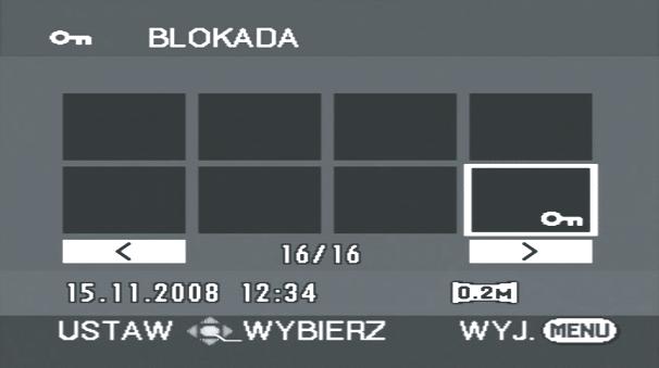 Edycja 4 Edytowanie zdjęć Obróć pokrętło trybu, aby wybrać. Funkcja Blokowanie zdjęć [HDD] [SD] Ta funkcja służy do zabezpieczania plików zdjęć przed ich przypadkowym usunięciem.