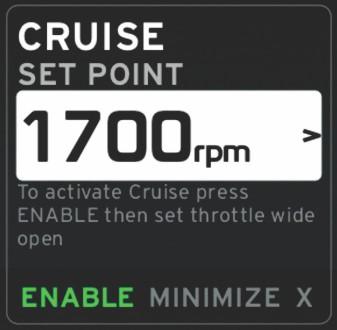 Jeżeli łódź jest wyposżon w system GPS Mercury Mrine GPS, ustwieniem domyślnym jest prędkość łodzi. Opertor może wybrć nstwy n podstwie prędkości obrotowej silnik lub prędkości łodzi.