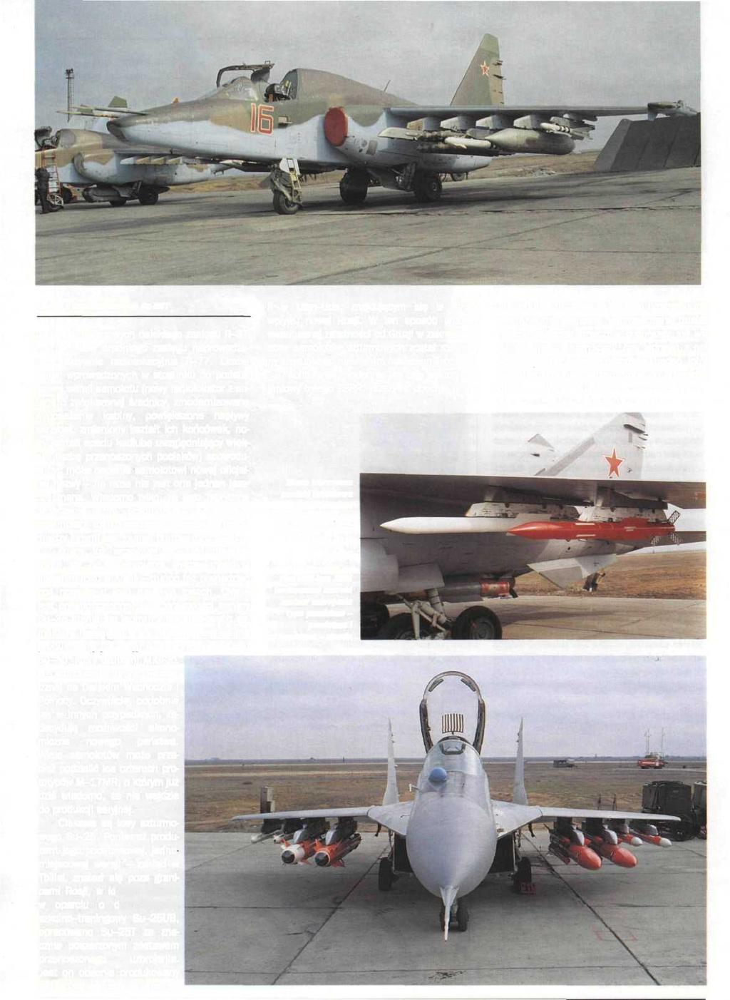 Jeden z prezentowanych Su-25T pocisków rakietowych dalekiego zasięgu R-37 i 4 pocisków średniego zasięgu naprowadzanych aktywnie radiolokacyjnie R-77.