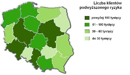 Zdecydowanym liderem w tym rankingu jest województwo śląskie, w którym takich osób jest łącznie ponad 215 tysięcy. PowyŜej 139 tysięcy pochodzi z województwa mazowieckiego.