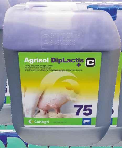 Agrisol DipLactis+ Agrisol DipLactis+ to gęsty diping oparty na kwasie mlekowym z ekstra dodatkami pielęgnującymi, przeznaczony do pielęgnacji strzyków po doju, gotowy do użycia.