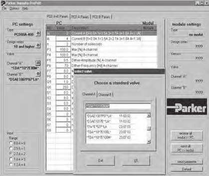 Katalog HY-3500/PL Oprogramowanie interfejsu Oprogramowanie interfejsu ProPxD Oprogramowanie ProPxD umożliwia wygodne ustawianie parametrów kart sterujących serii PCD, PWD, PZD, PID i PWDXX.