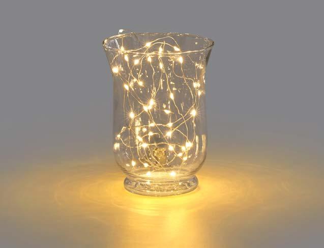 9 łańcuch świetlny 40 lampek LED ciepła barwa światła, wazon i baterie są sprzedawane dzielnie butelka lub