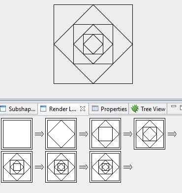 4.2 Zagnieżdżone kwadraty Ograniczenia i warunki jak w zadaniu powyżej. Hint: przydatny może okazać się subshape rendering 4.