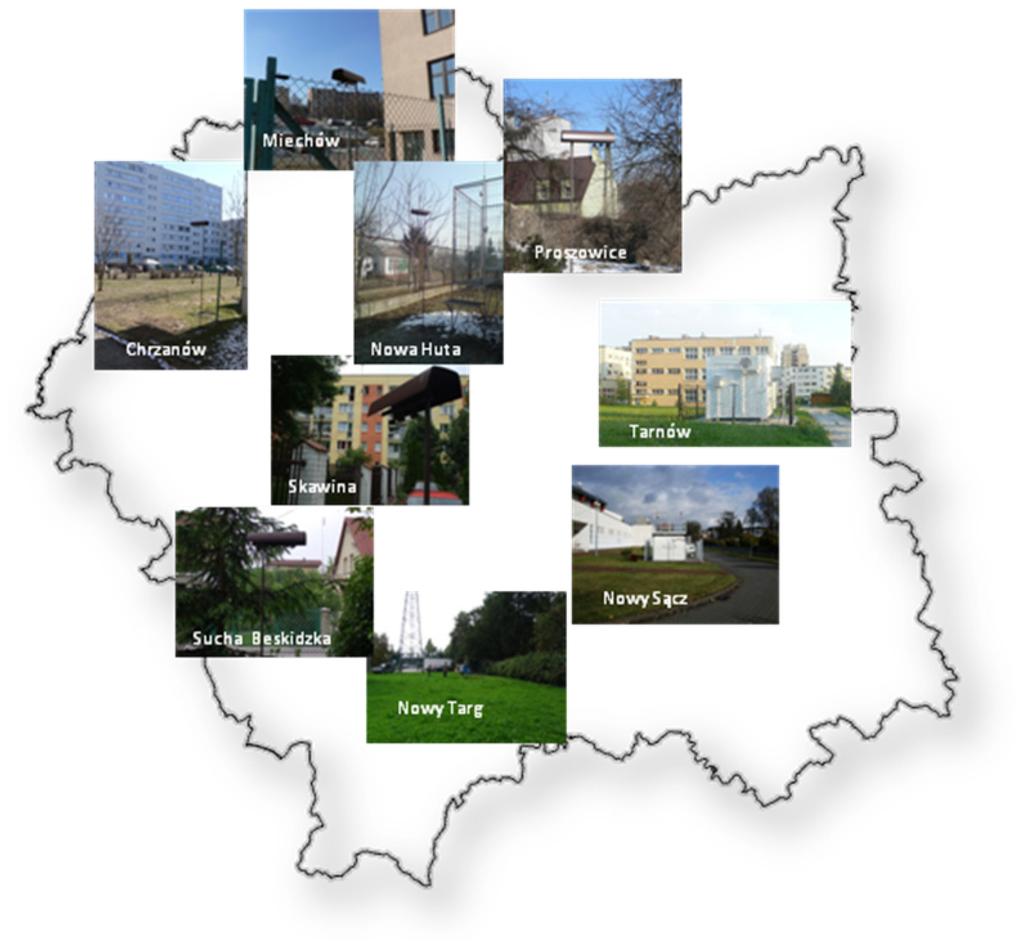 powietrza benzenem metodą pasywną zgodnie z Programem Monitoringu Środowiska w Województwie Małopolskim na