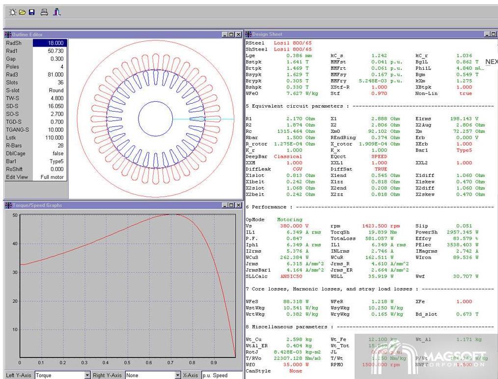 Przegląd wybranych systemów CAD/CAE (3) Systemy projektujące (maszyny elektryczne): MotorSolve (Infolytica Corp.) - IMSI SPEED (Magsoft Corp.