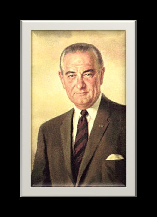 14. Lyndon Baines Johnson (1963 1969) 36 Prezydent USA, Demokrata. Ur. w Stonewall (Texas) 27 VIII 1908. Zaprzysiężony 22 XI 1963 po zamordowaniu w Dallas (Texas) przez nieznanych sprawców Johna F.