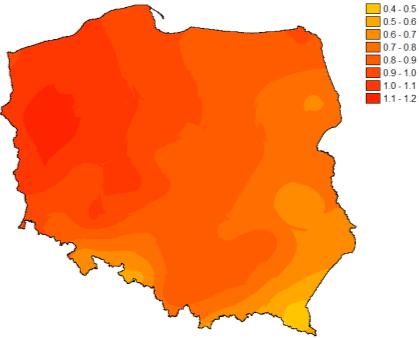 50 D. Graczyk i in. zależności od regionu kraju, a ich rozkład przestrzenny przedstawiono na rysunkach 4.3-4.6.