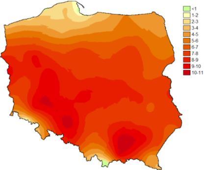 4 Zmiany temperatury powietrza 53 Anomalie średniej temperatury obliczone dla poszczególnych miesięcy (tabela 4.1) cechowała jeszcze większa zmienność niż w przypadku pór roku.