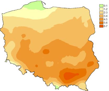 stacjach przekraczała 1,3 C. 4.4. Zmiany częstotliwości występowania ekstremalnie wysokich wartości maksymalnej dobowej temperatury powietrza Na rysunku 4.