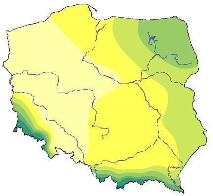 86 M. Szwed i in. żadnej znaczącej tendencji na poziomie 5 % w latach 1952-2013 dla większości kraju. a) 1952-1990 b) 1991-2013 Rys.