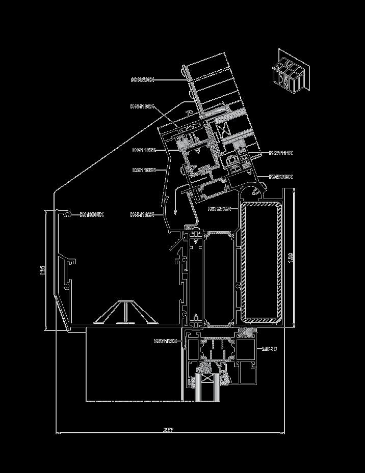 SYSTEMY FASADOWE / MB-WG60 Przekrój