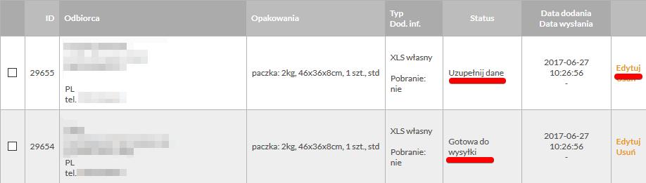 12. Po zaimportowaniu pliku z zamówieniami pokaże się nam lista zaimportowanych zamówień. 13.