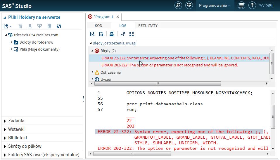 Możesz teraz wrócić do programu i poprawić błąd.