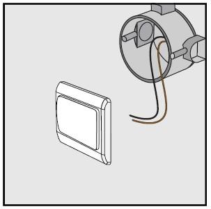 Montaż w ścianie [1/2] Usunięcie istniejącego włącznika oświetlenia Odbiornik ten jest zamiennikiem dla istniejącego włącznika ściennego i nie można go zastosować,
