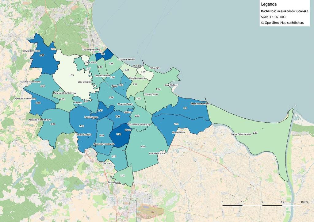 3.9. Ruchliwość mieszkańców Gdańska Wielkość populacji generalnej oszacowano na 414613 mieszkańców (bez osób do 6 roku życia).