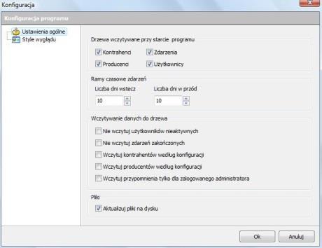 6.3 Ustawienia programu Okno ustawień programu pojawi się po naciśnięciu przycisku Konfiguracja na pasku narzędziowym okna głównego.