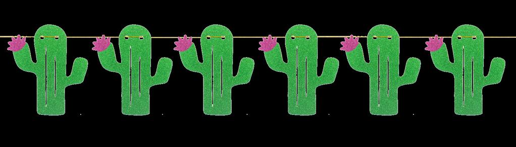 CACTUS GLITTER GARLAND SIZE 1X15X50 CM 1 ctn.