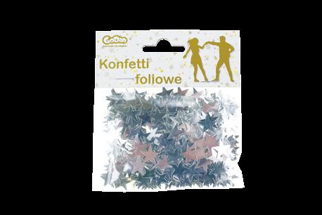 FOIL CONFETTI SILVER PARTY STARS, 0 G.