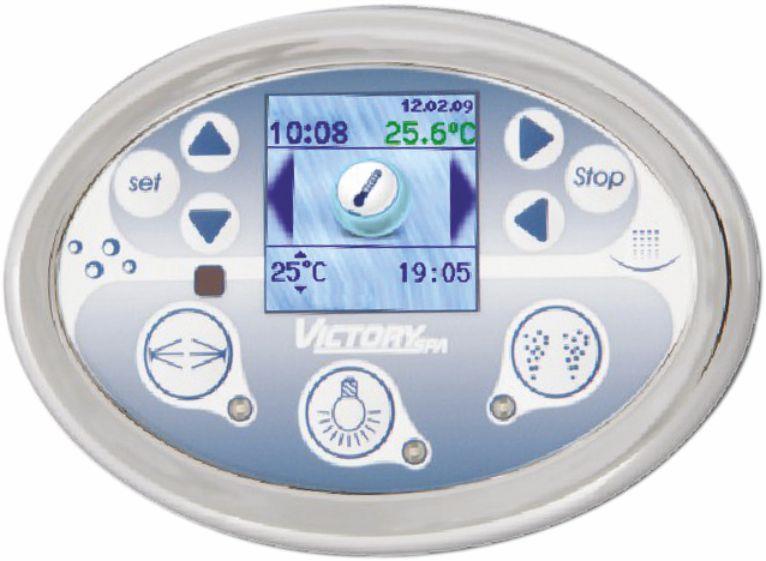 OPISY SYSTEMÓW System 4 - MAXI MASSAGE SYSTEM Elektroniczny układ sterowania Pulpit z kolorowym graficznym wyświetlaczem: nastaw funkcji, czasu.