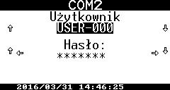 CMK-03 Instrukcja obsługi i DTR COMMON S.A. 11.2.3. Logowanie Modyfikacja wybranego parametru, wymaga zalogowania, autoryzacji użytkownika.