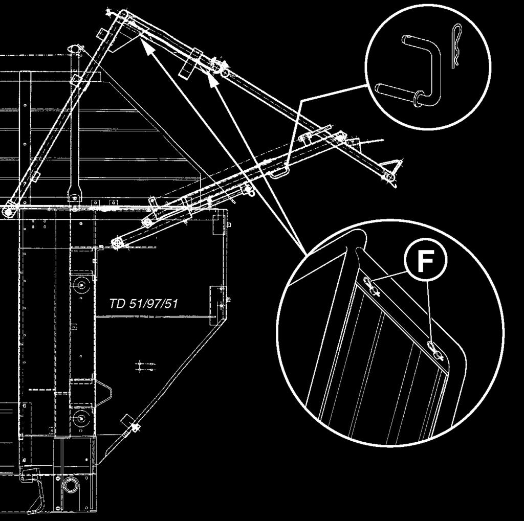 "c" zostaje uaktywniona hydraulika przez wlacznik (56) i burta zamyka sií pod cisnieniem (G). 2.