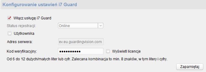 Wymagana długość ciągu to od 6 do 12 znaków, rozróżniane są wielkie i małe litery, zalecane jest użycie kombinacji liter, cyfr oraz znaków specjalnych.