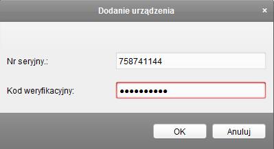 Natomiast z pełnego nr seryjnego, który można podejrzeć w konfiguracji urządzenia, do wpisania należy wybrać 9 cyfr jak w przykładzie.