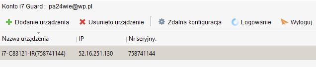 Urządzenie zostanie dodane do listy urządzeń przypisanych do danego konta. UWAGA!