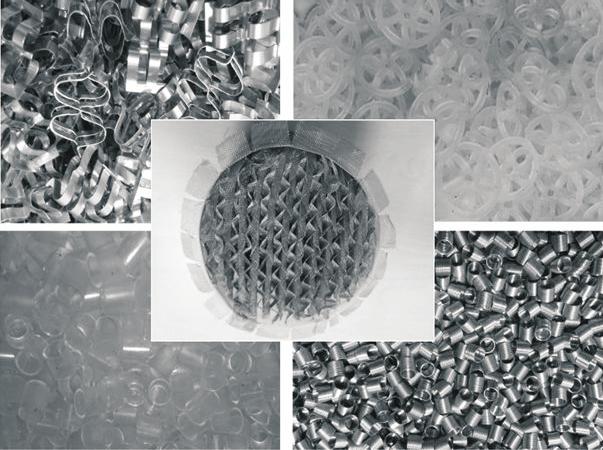 Rys. 5. Wype³nienia zastosowane w kolumnie absorpcyjnej Fig. 5. Packings used in an absorption column Rys.