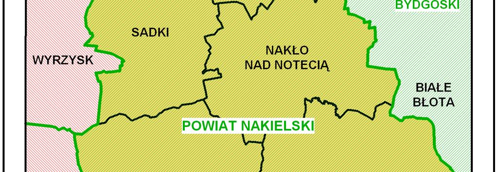 PołoŜenie administracyjne powiatu nakielskiego