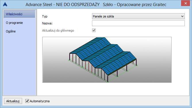 Przed użyciem polecenia "Wstaw szybę", profile muszą być zapisane w oknie dialogowym "Dane dla wstawiania szyb".