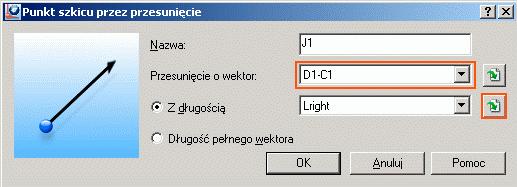 Rysunek 25: Okno Punkt szkicu przez przesunięcie wybór wektora przesunięcia 4.