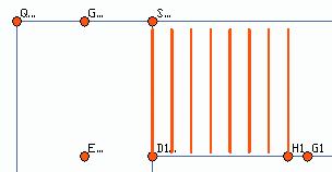 Krok 2: Tworzenie rozkładu z lewej strony w strefie Lleft W tym kroku dowiesz się jak utworzyć rozkład strzemiona co 0.1 m na widoku z przodu pomiędzy punktami H1 i D1.