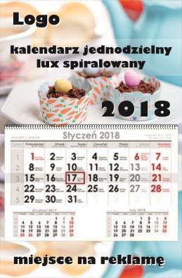 okienko główka i plecki kalendarza drukowane miejsce na reklamę w stopce plecków kalendarza LUX PŁASKI SPIRALOWANY Z ZEGAREM 25 szt. 13,35 10,68 zł/szt.